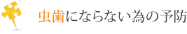 虫歯にならない為の予防